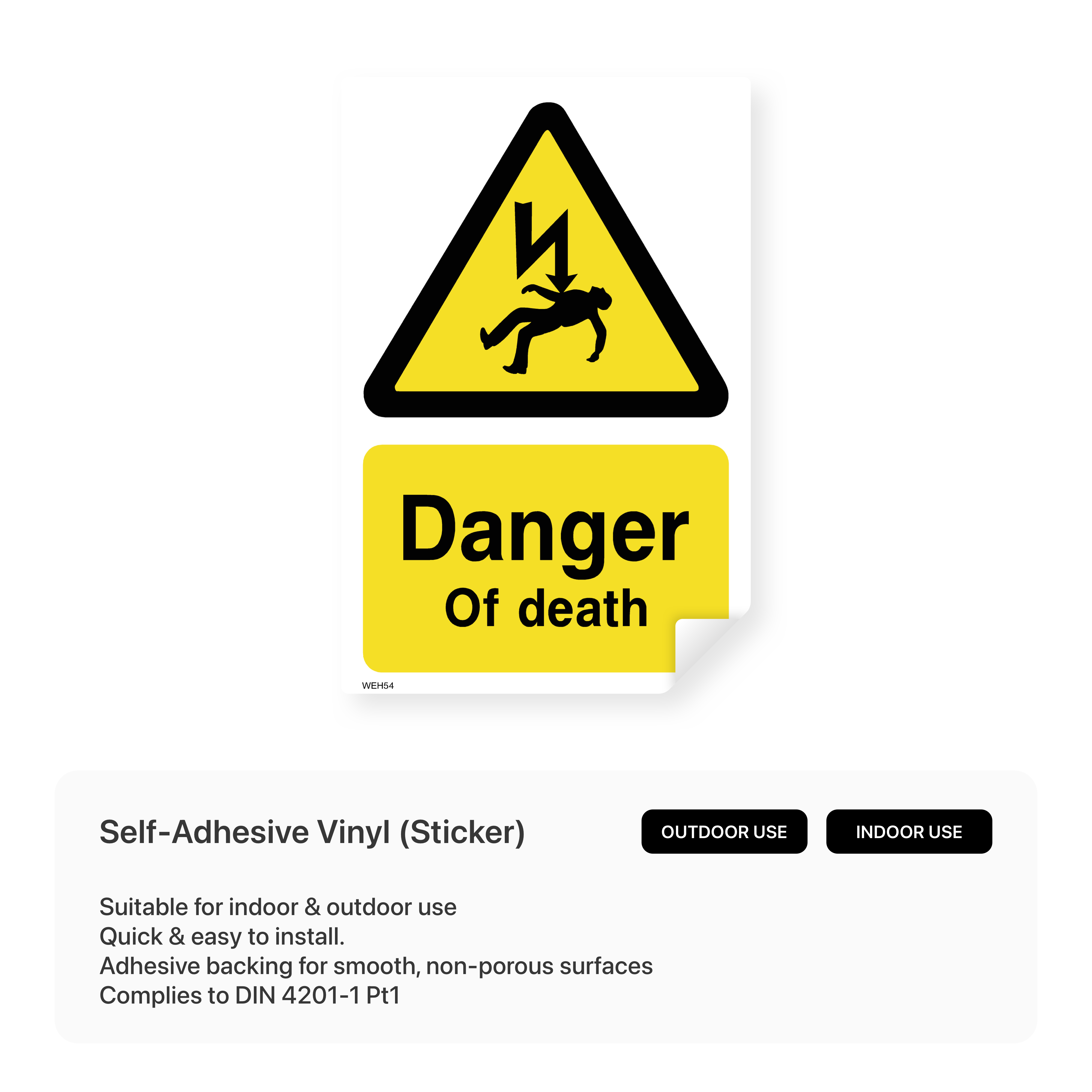 Danger of death sign