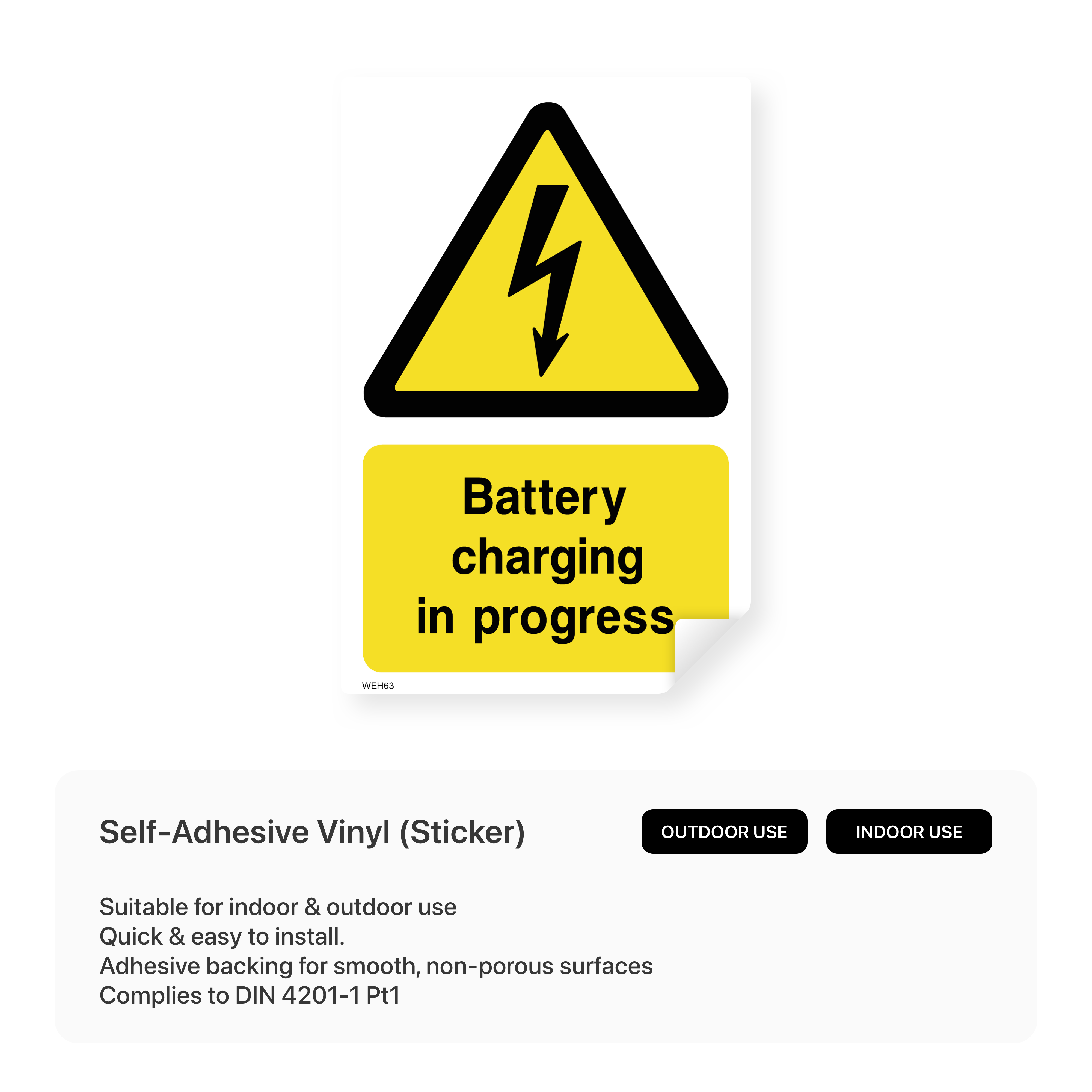 Battery charging sign