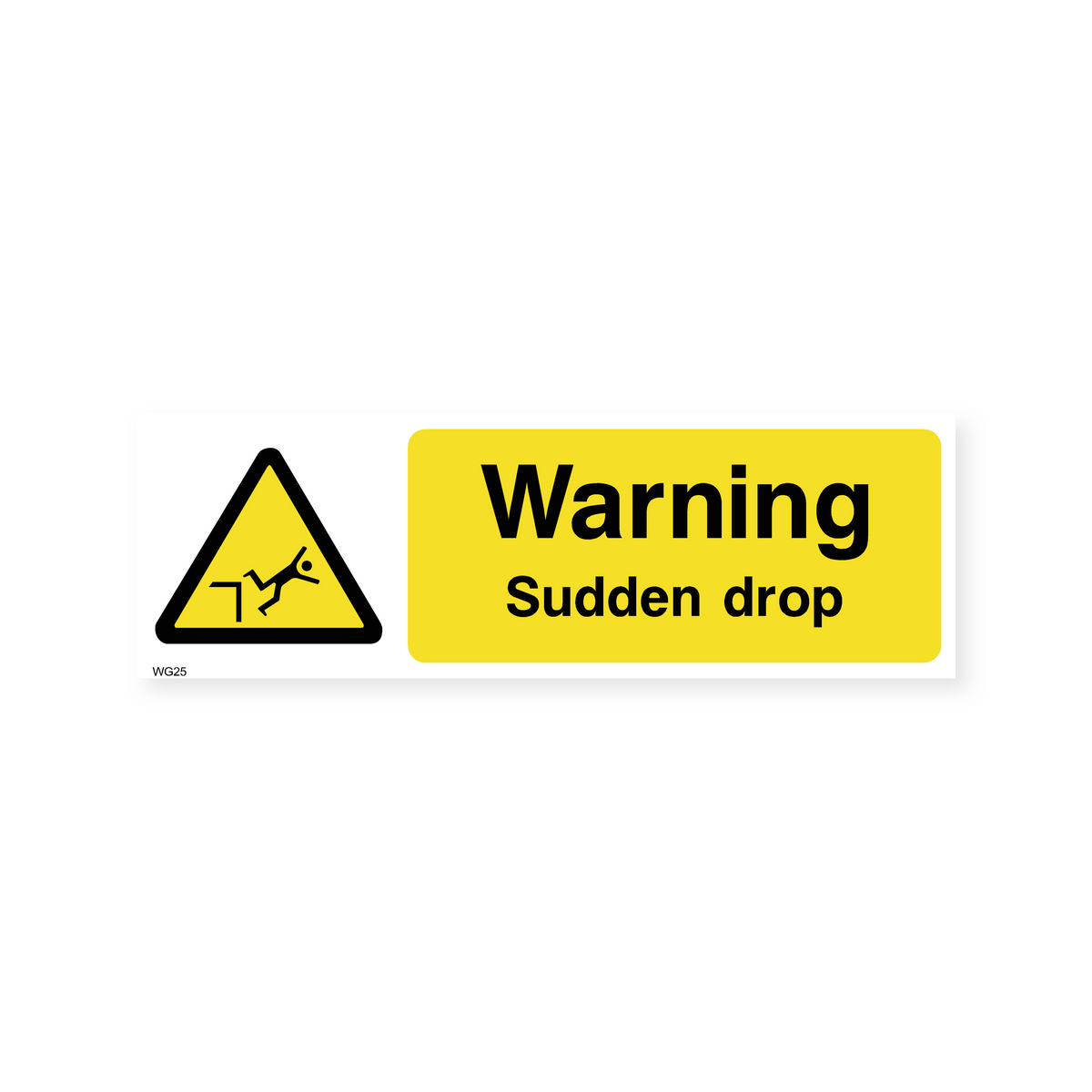 Warning Sudden Drop Sign - Prevent Falls – Safety Signs & Stickers
