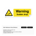 Warning sudden drop sign