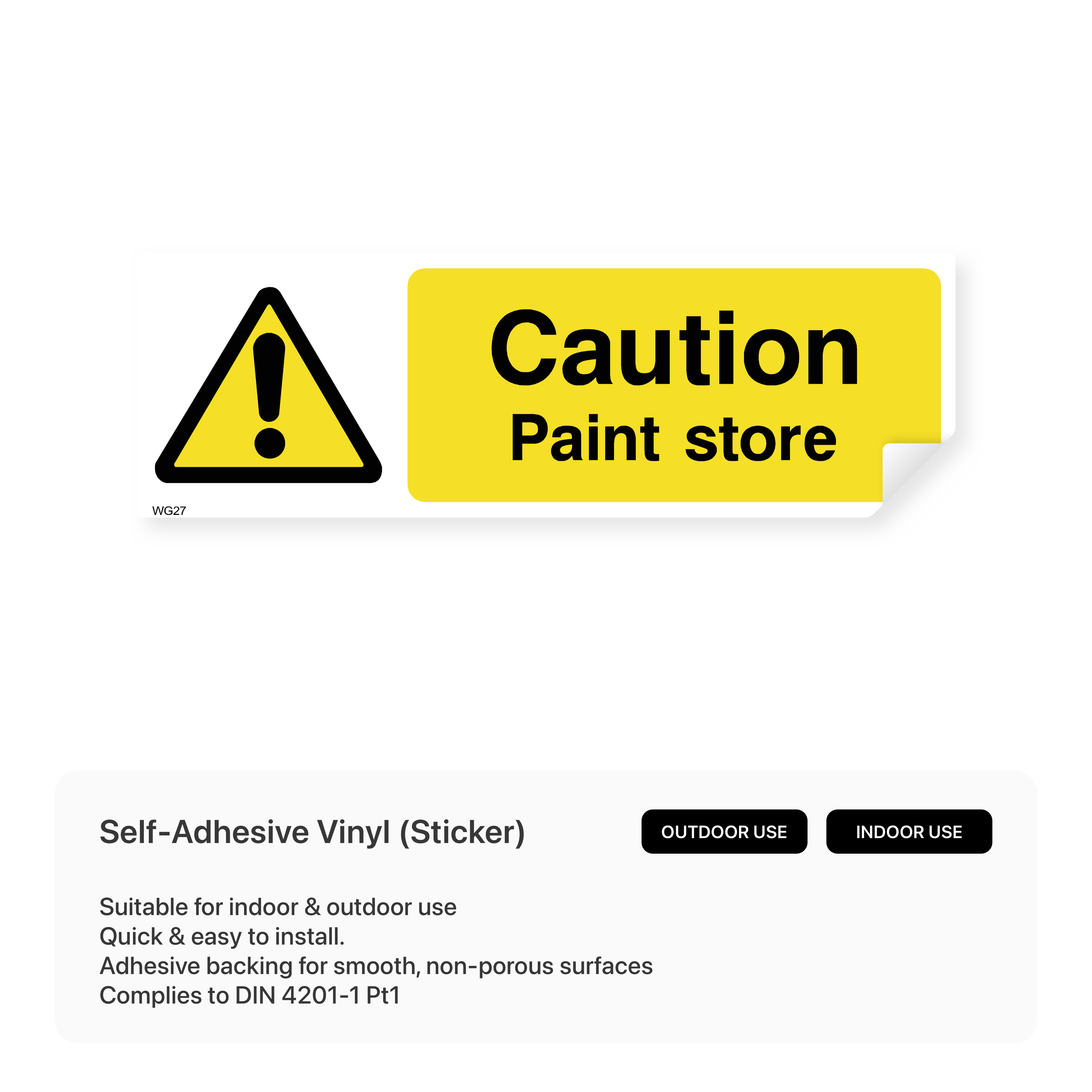 Caution paint store sign