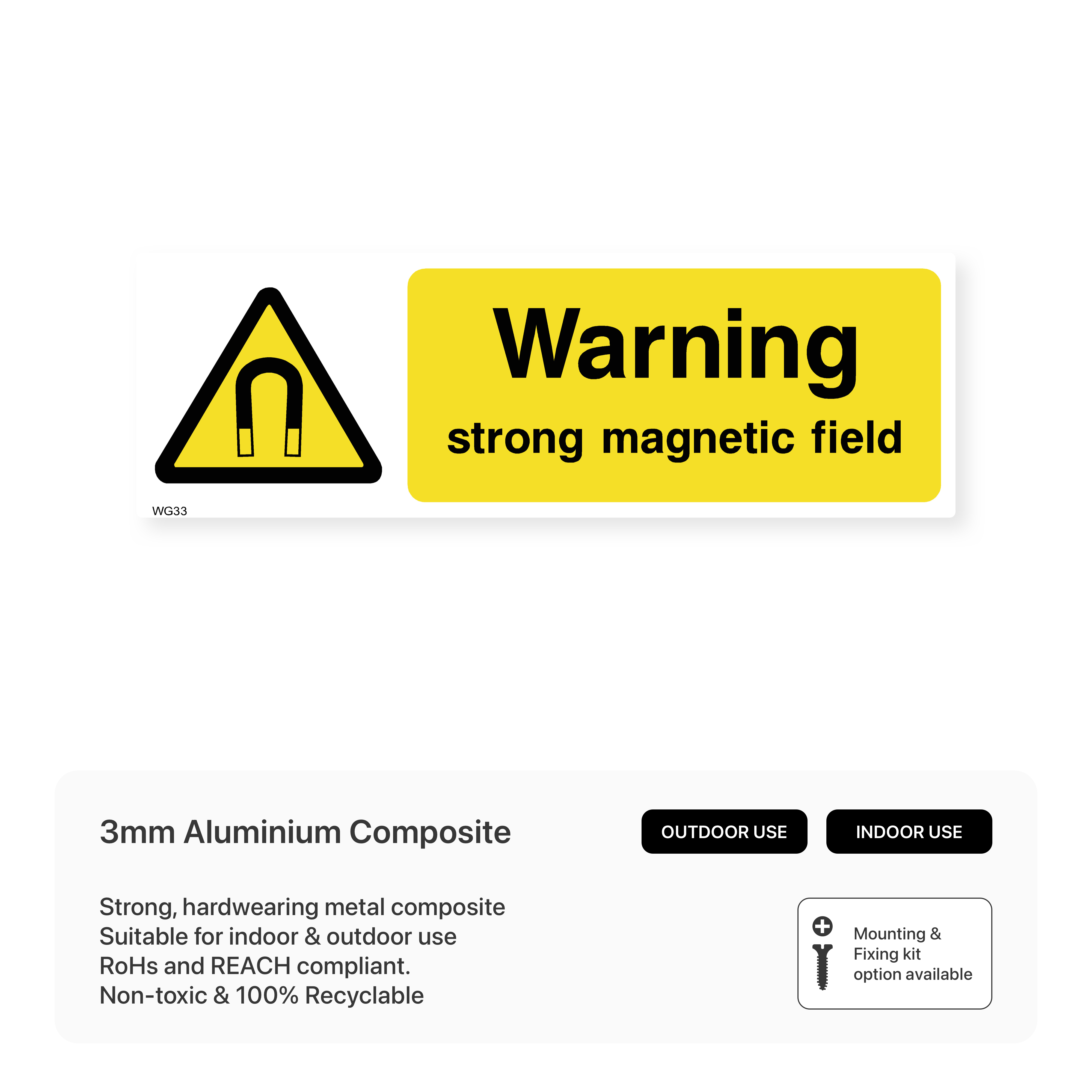 Strong Magnetic Field Warning Sign - Safety Notice – Safety Signs ...