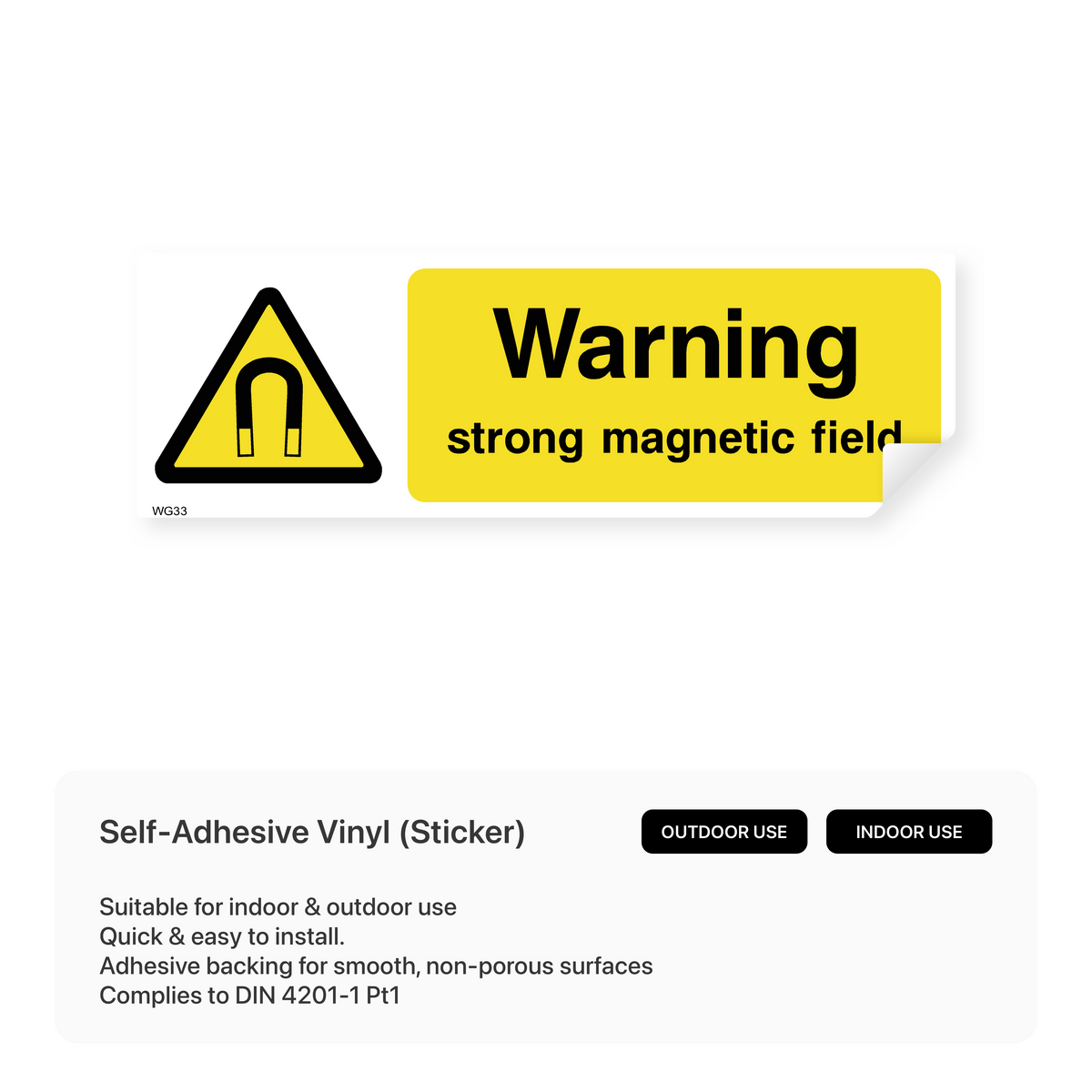 Magnetic Warning Sticker Strong Magnetic Field Warning Sign - Safety Notice – Safety Signs ...