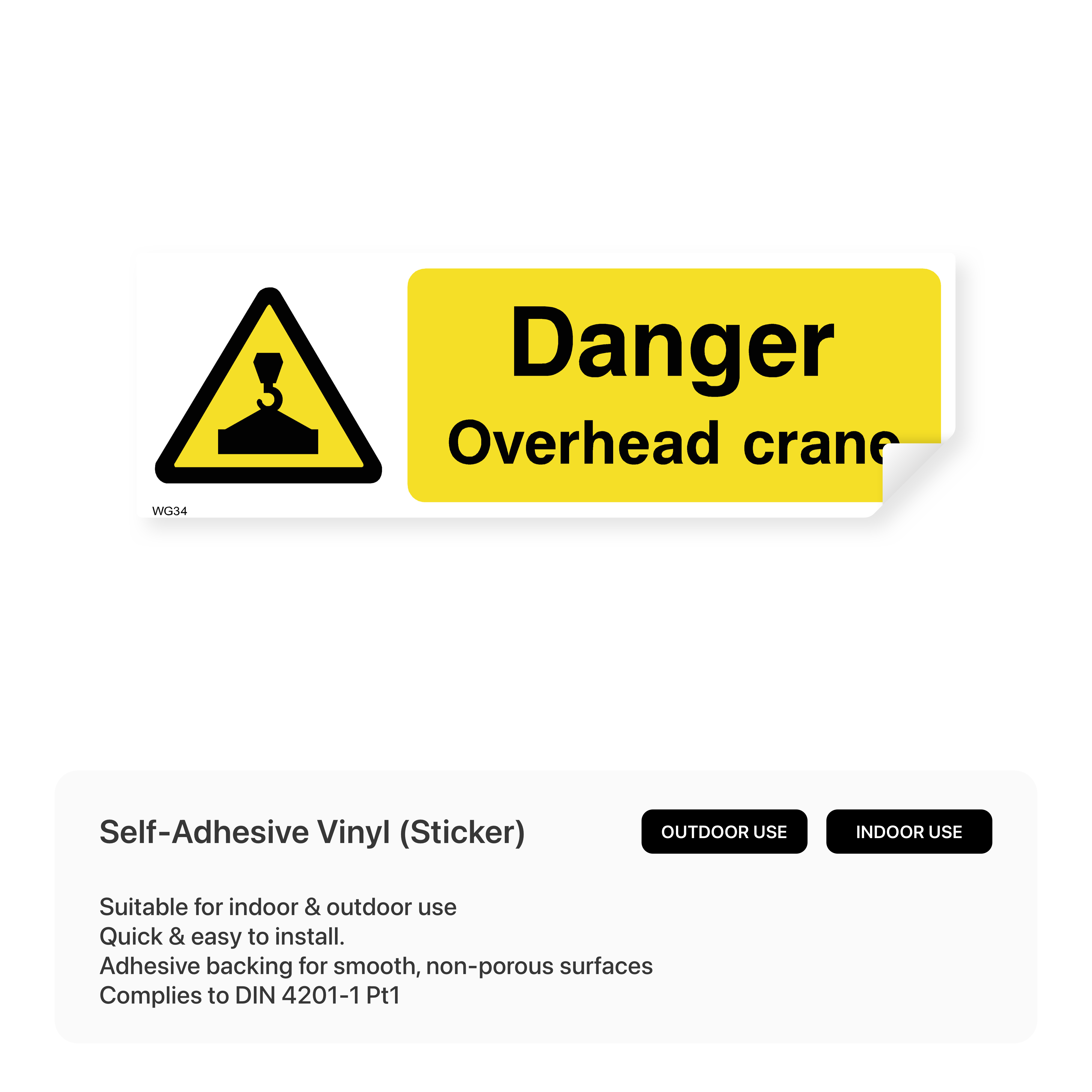 Danger overhead crane sign