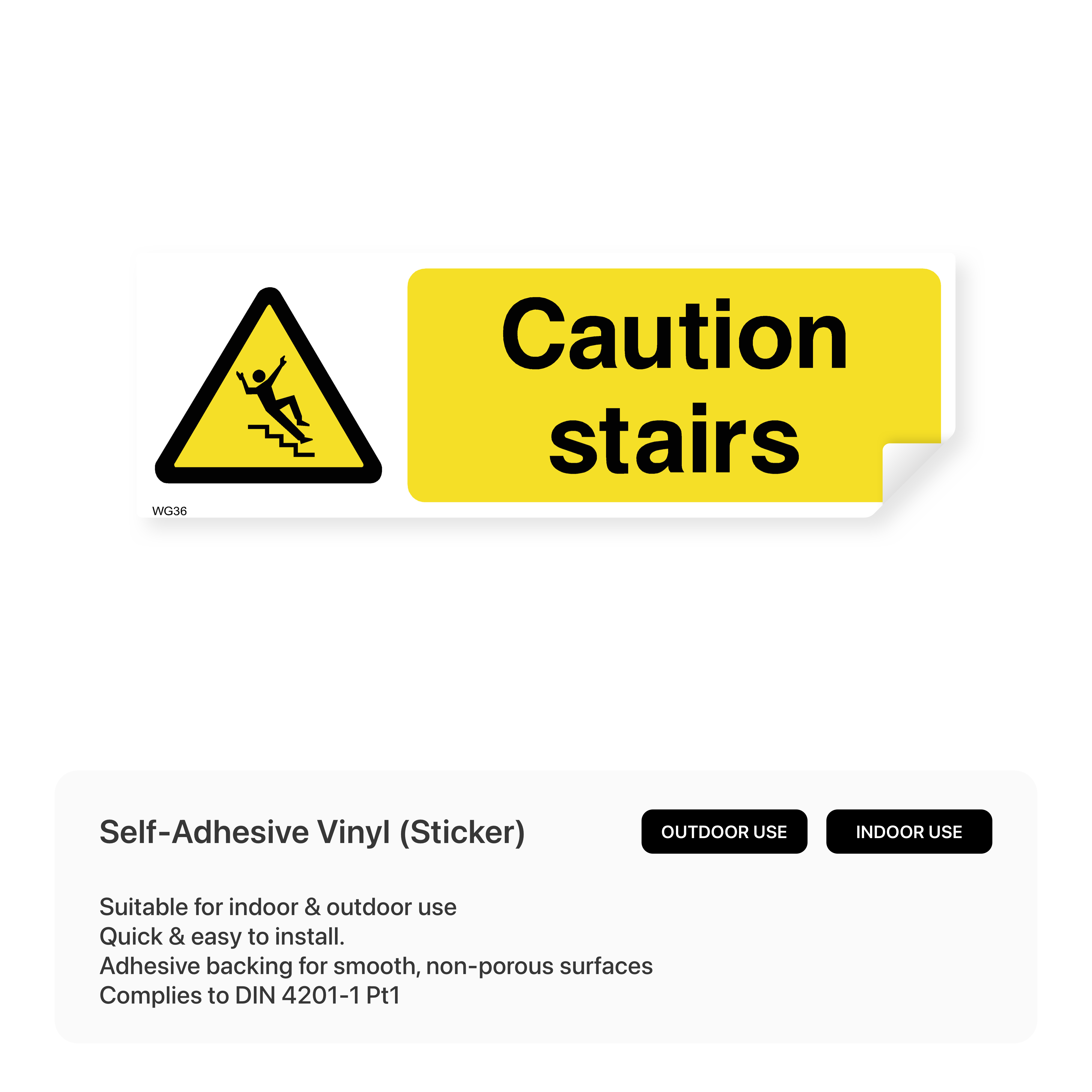 Caution stairs sign