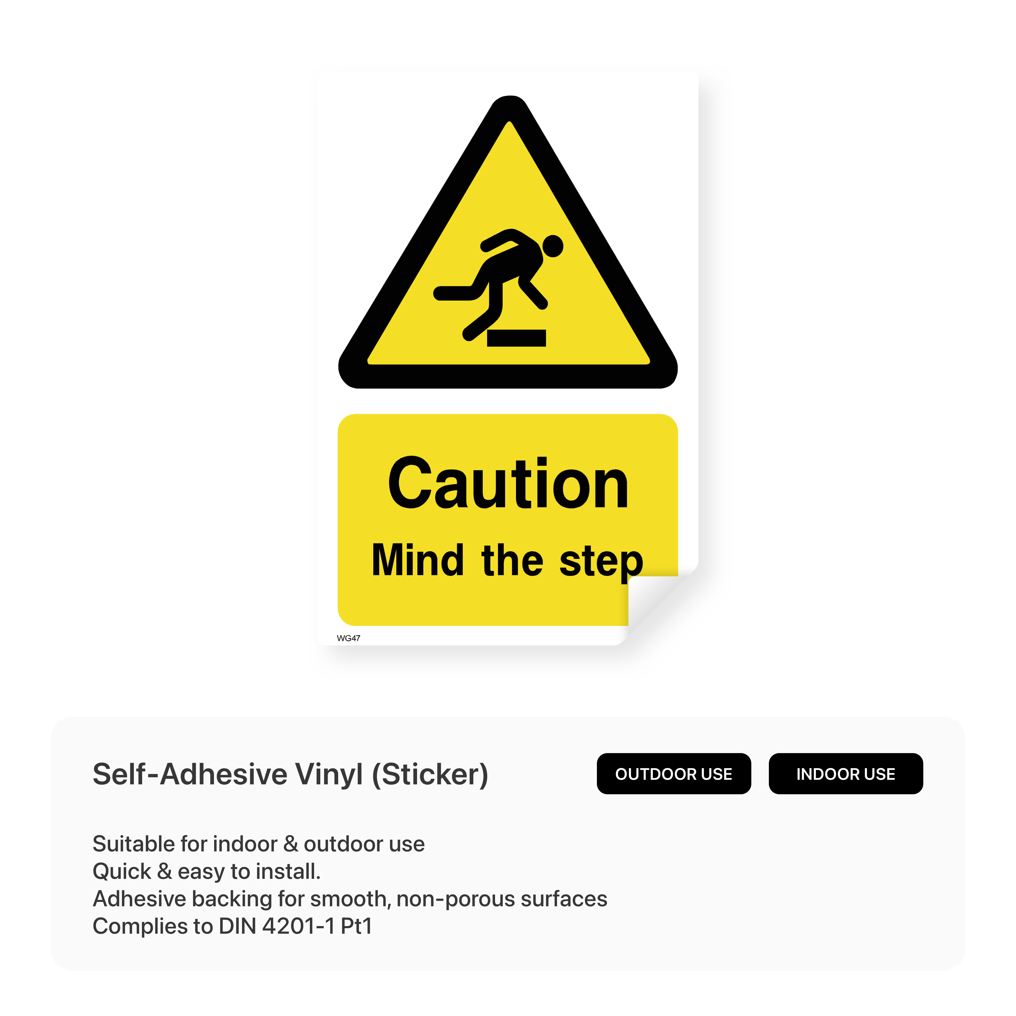 Caution mind the step sign