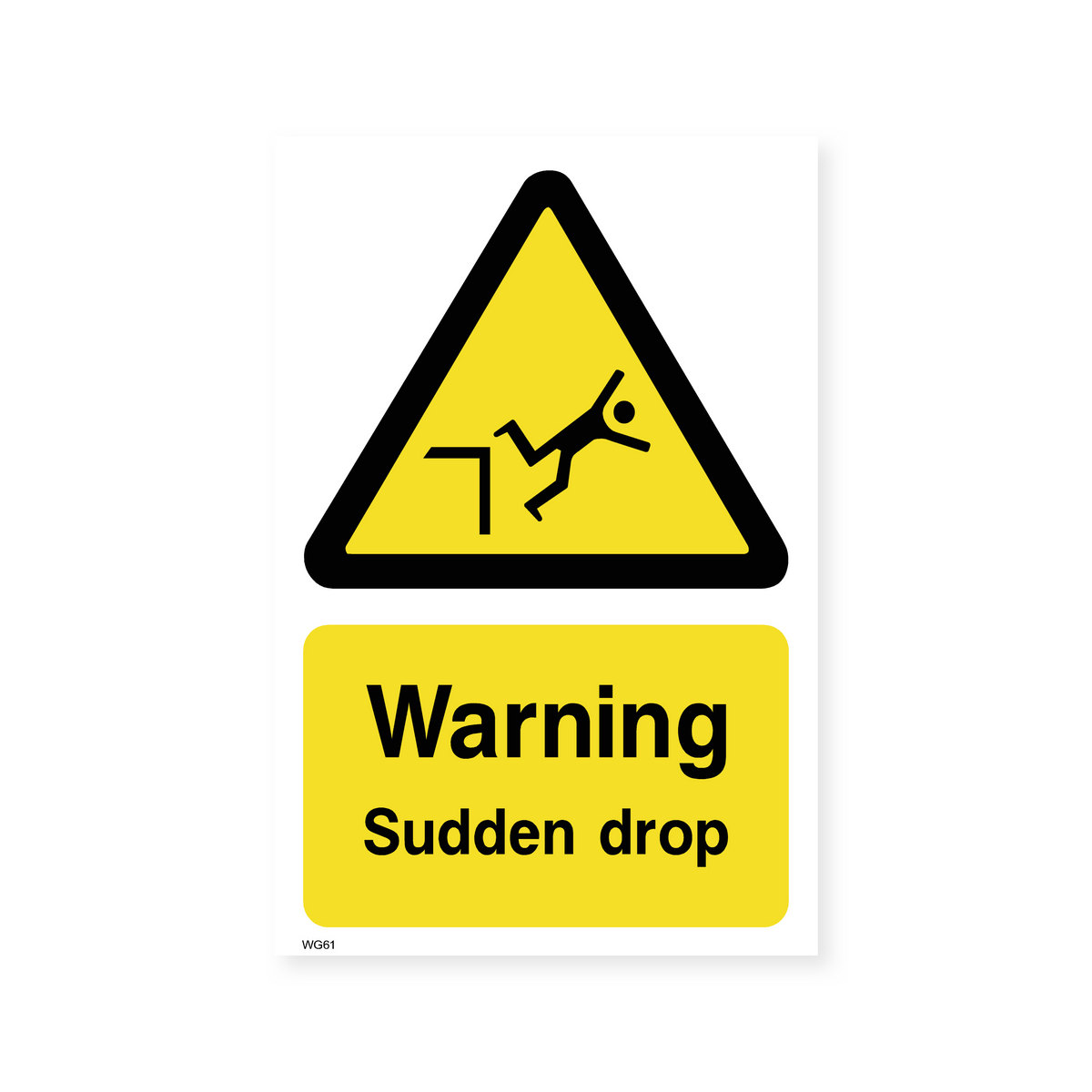 Warning Sudden Drop Sign - Prevent Falls – Safety Signs & Stickers