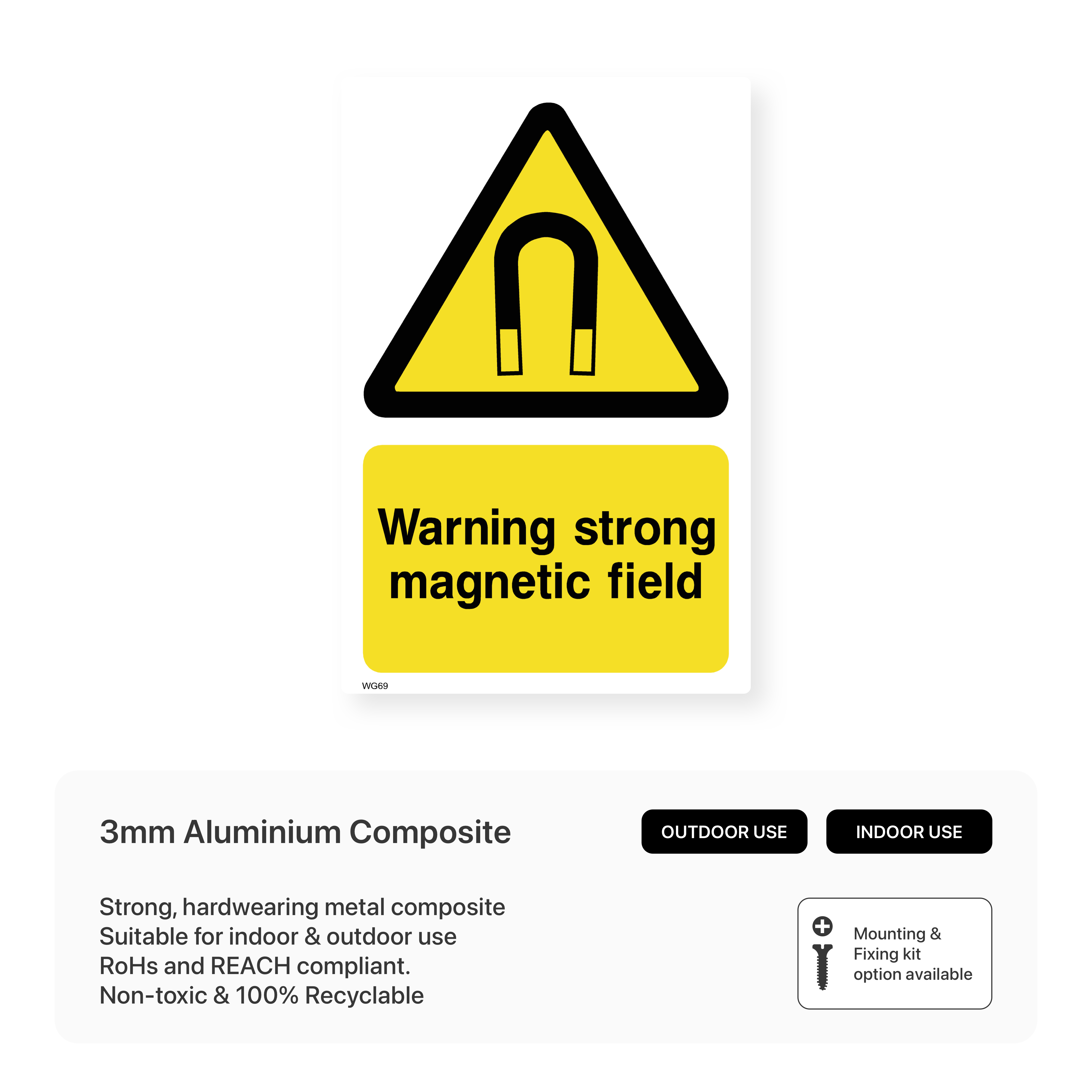 Strong Magnetic Field Warning Sign - Safety Notice – Safety Signs ...