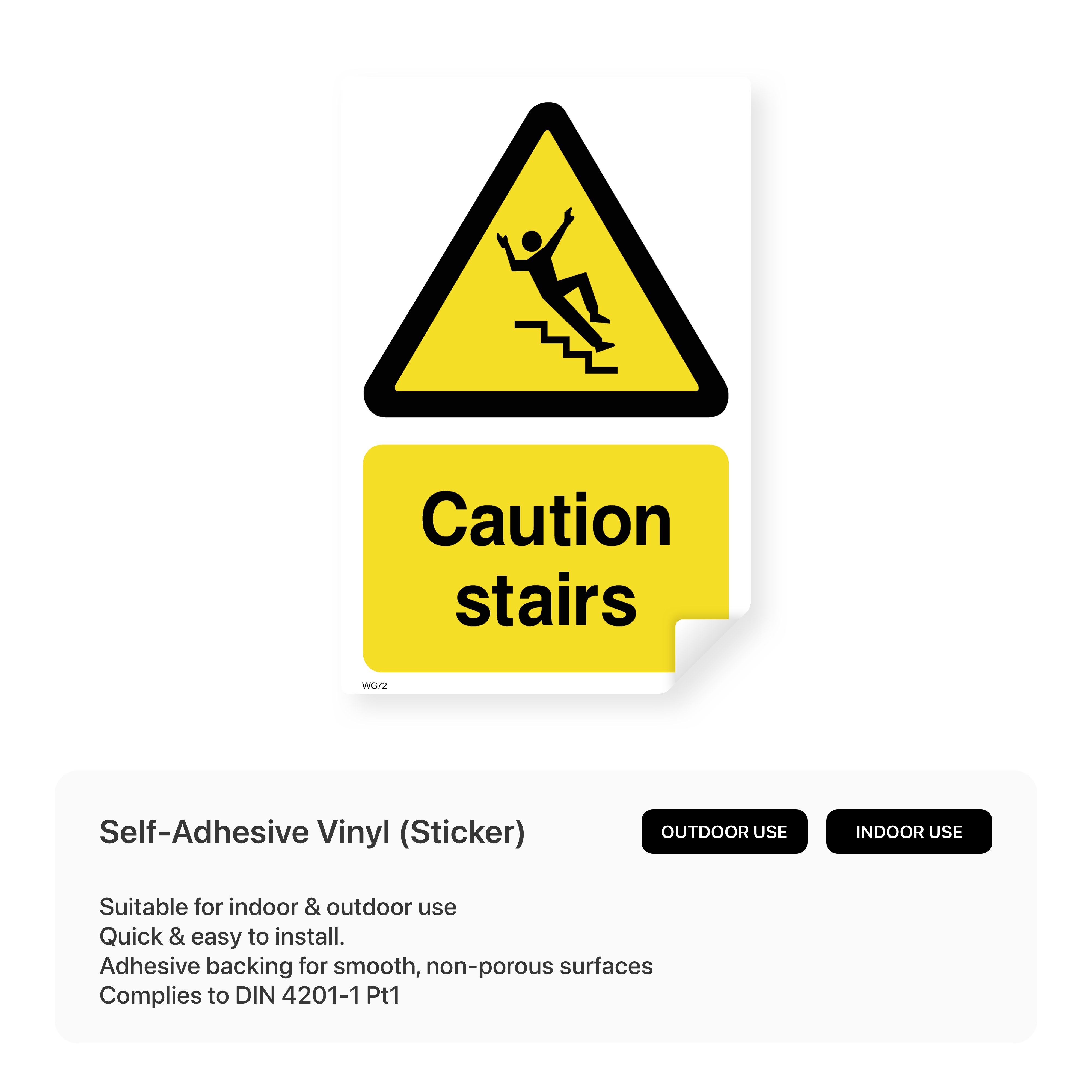 Caution stairs sign (portrait)