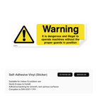 Warning machine guards sign