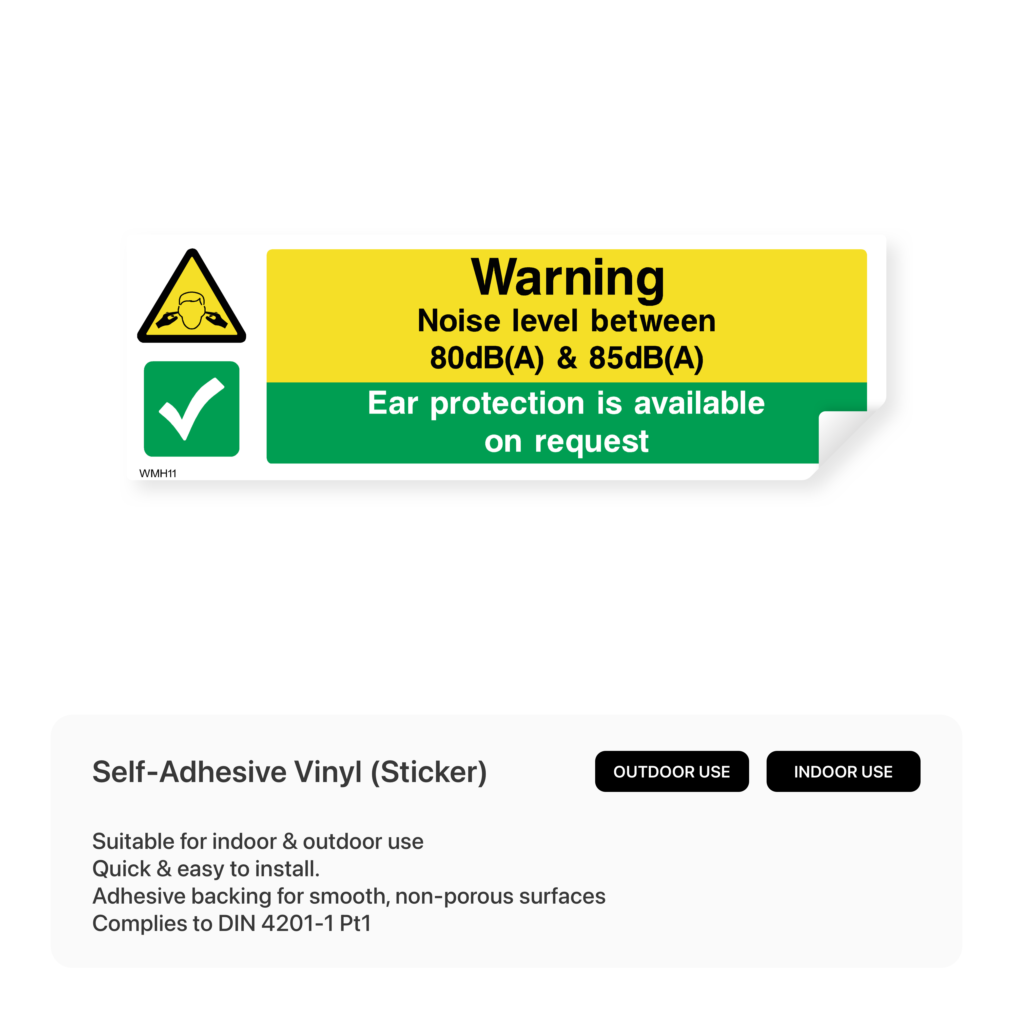 Warning noise level sign