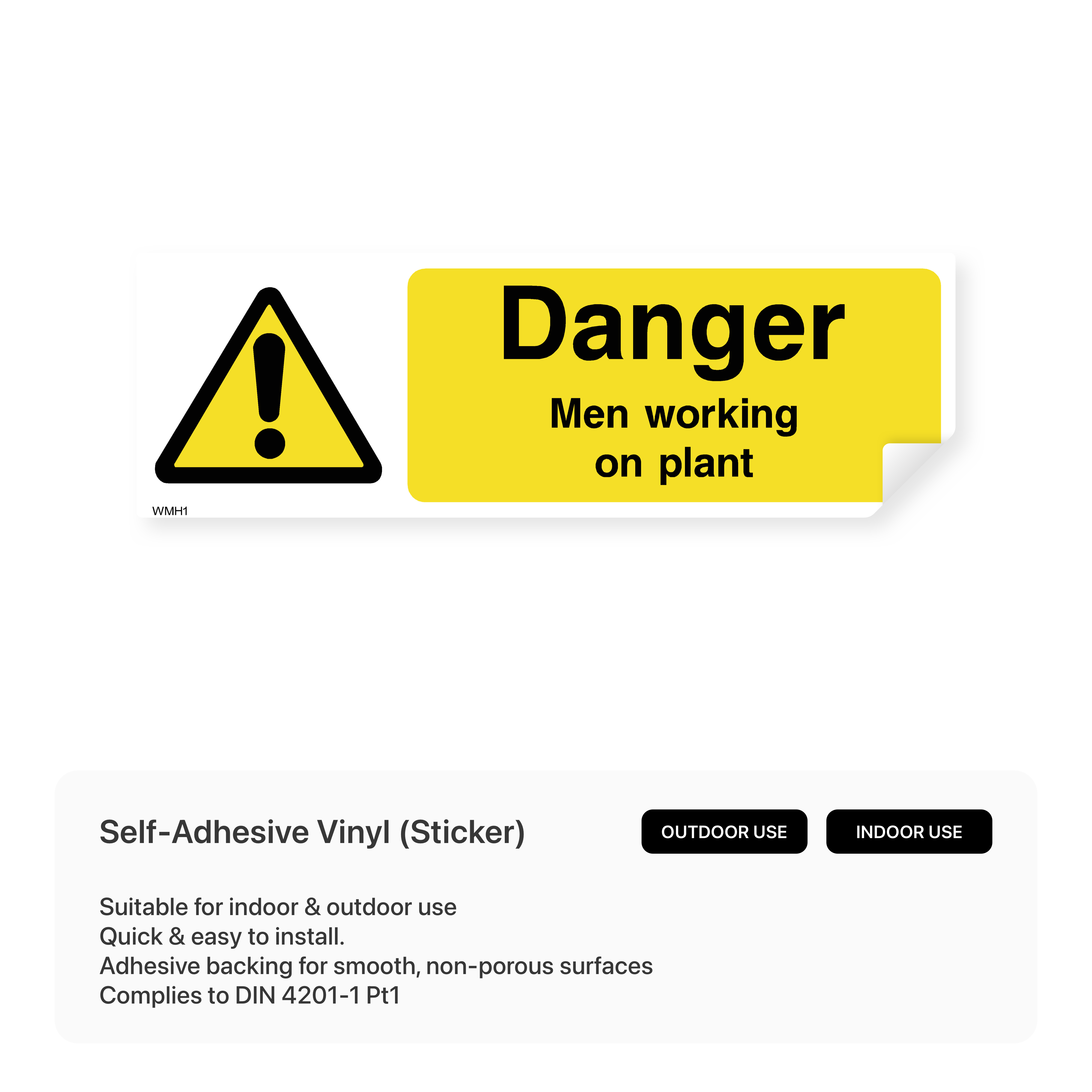 Danger men working on plant sign