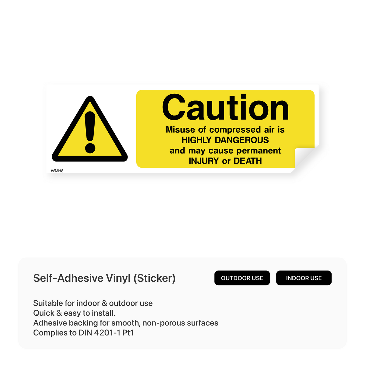 Compressed Air Sign Sticker Compressed Air Misuse Sign - Safety Warning – Safety Signs & Stickers