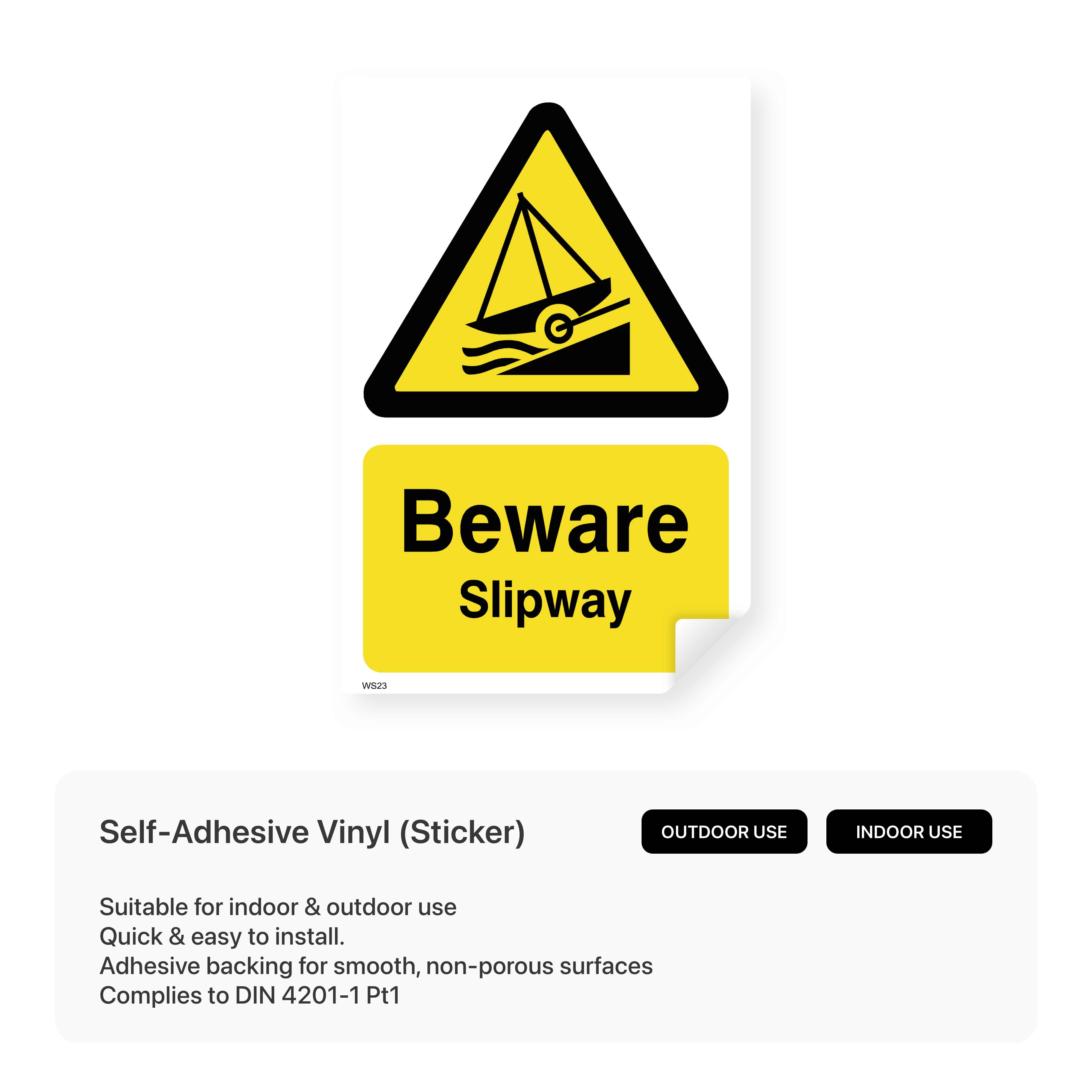 "Beware - Slipway" safety sign