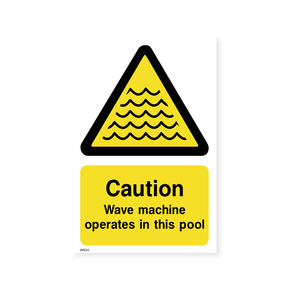 Insert Sign Wave Caution Wave Machine Operates Safety Sign – Safety Signs & Stickers