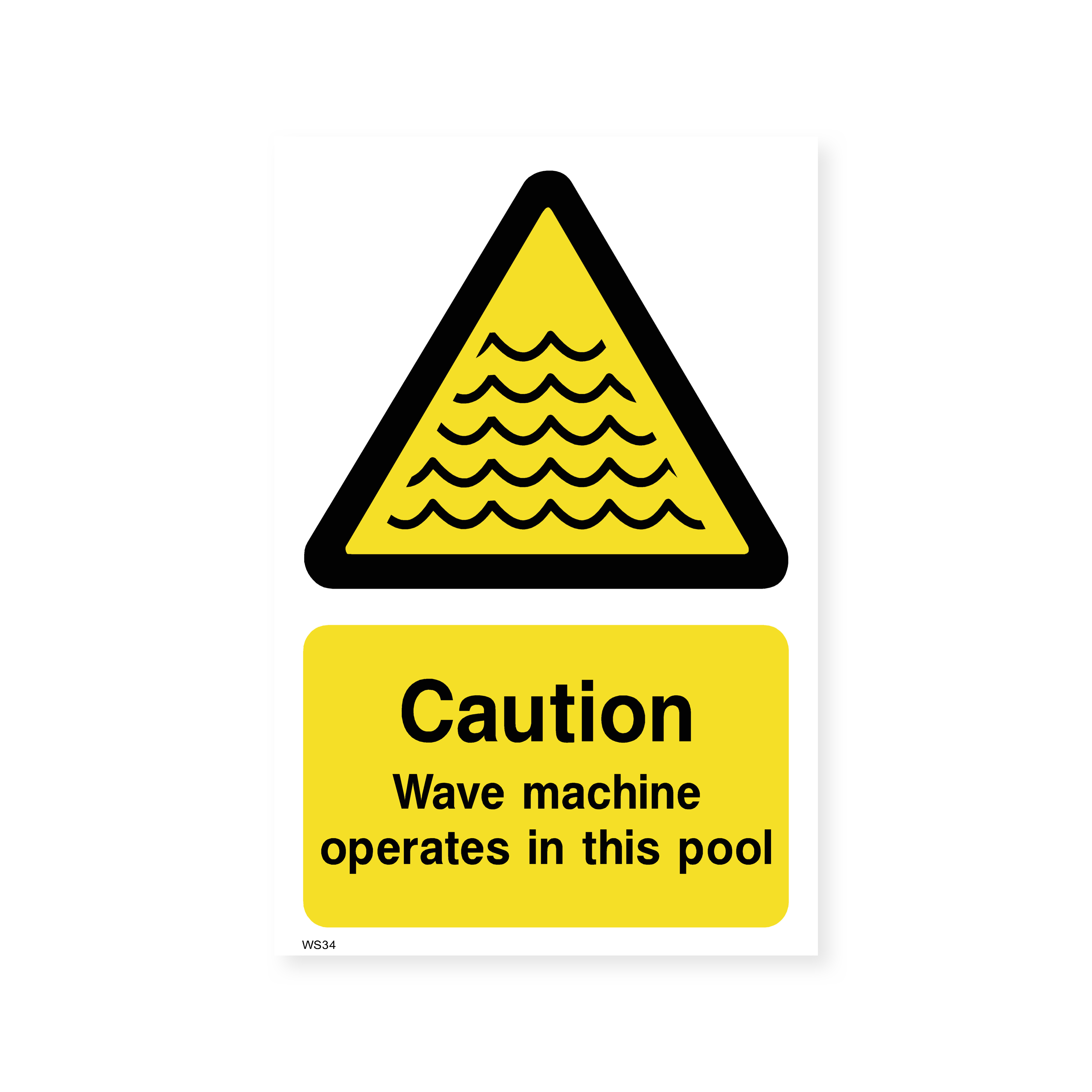 Caution Wave Machine Operates Safety Sign – Safety Signs & Stickers