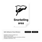 "Snorkelling area" safety sign