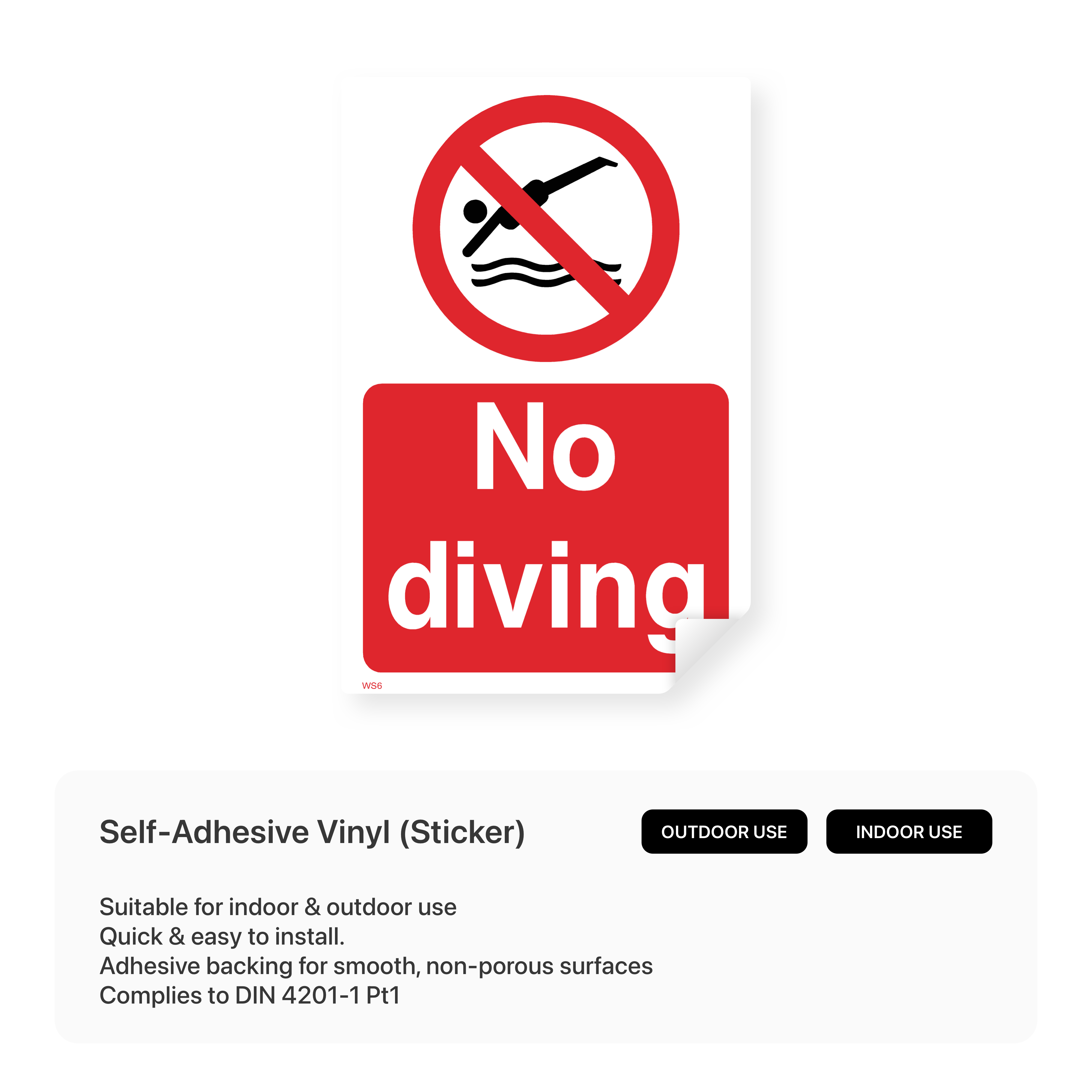 No diving sign