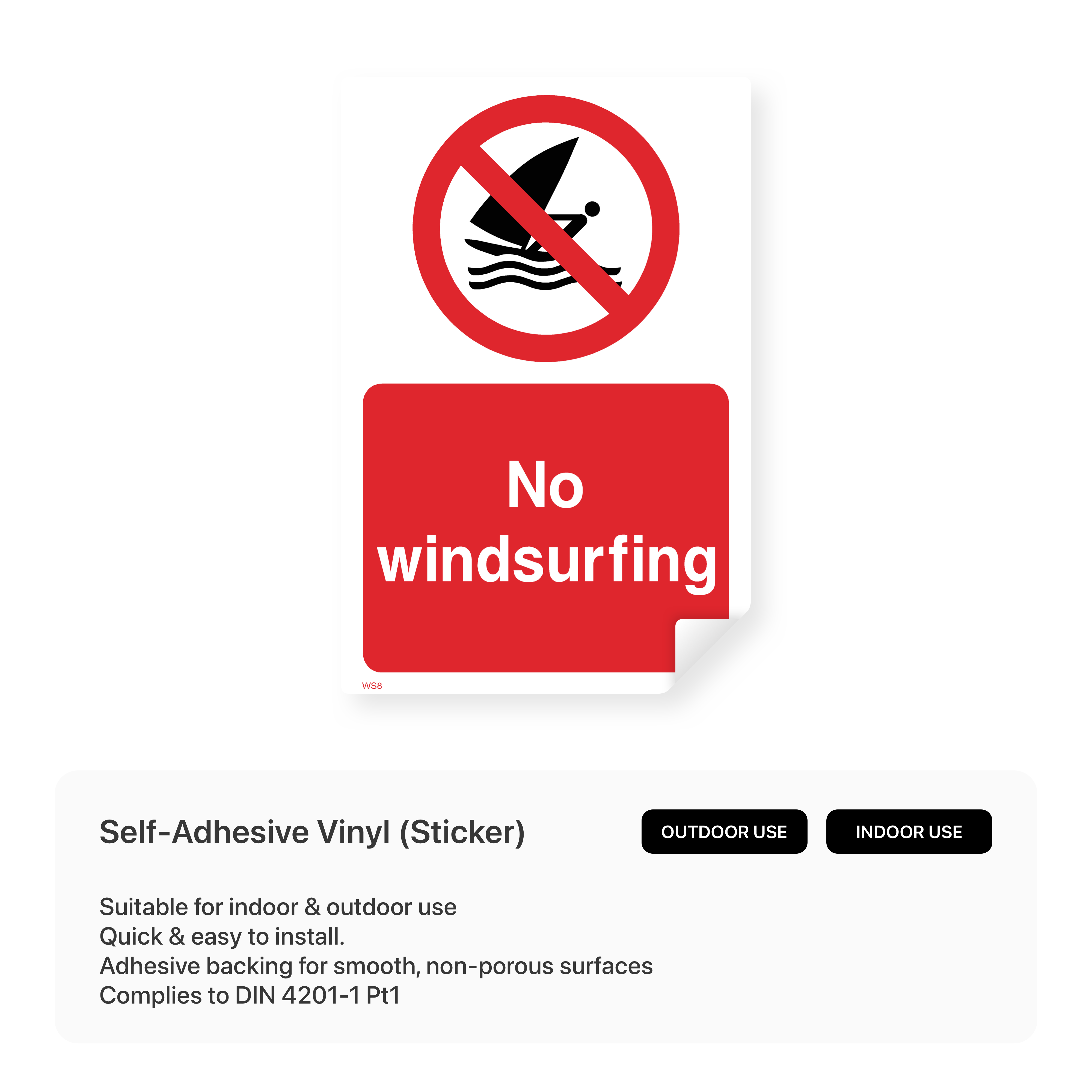 No windsurfing sign