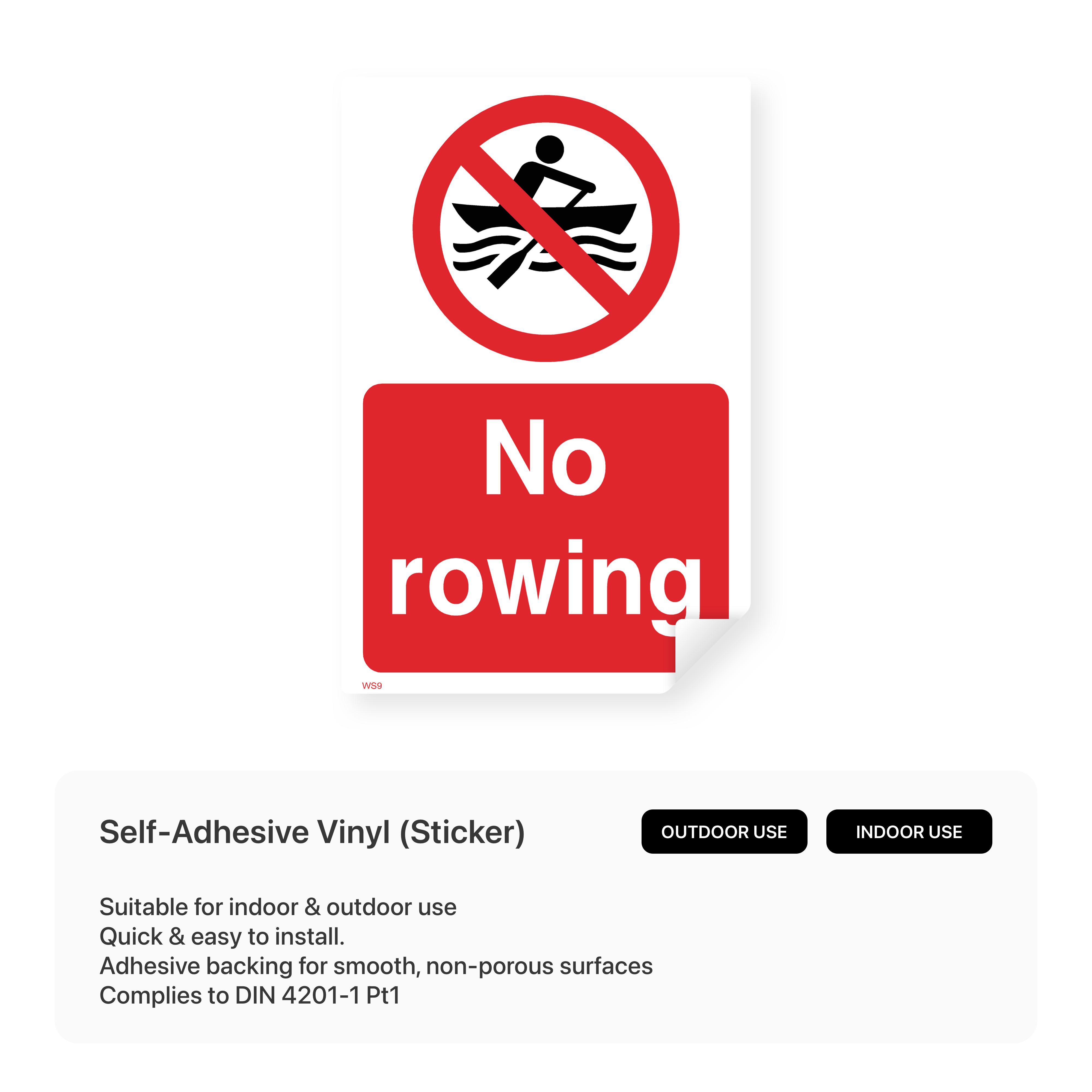 No rowing sign